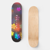 カラフルカスタムガーリーパーソナライズされた名 スケートボード (正面)