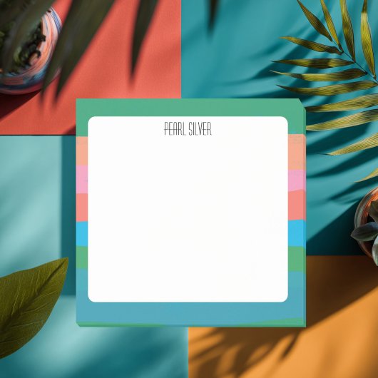 カラフルカスタムストライプシックモノグラムパーソナライズされた ポストイット