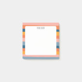 カラフルカスタムストライプシックモノグラムパーソナライズされた ポストイット (正面)