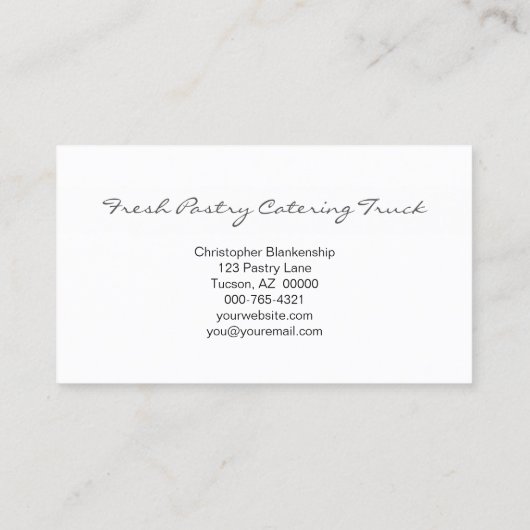 カラフルカスタムパティシイメージベイカー写真テンプレート 名刺 (裏面)