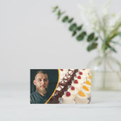 カラフルカスタムパティシイメージベイカー写真テンプレート 名刺 (スタンド正面)