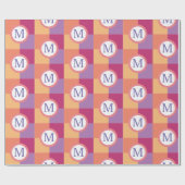 カラフルカスタムモダンイニシャル ラッピングペーパー (フラット)