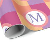 カラフルカスタムモダンイニシャル ラッピングペーパー (ロールコーナー)