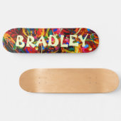 カラフルカスタムモダンパーソナライズされた名 スケートボード (横)