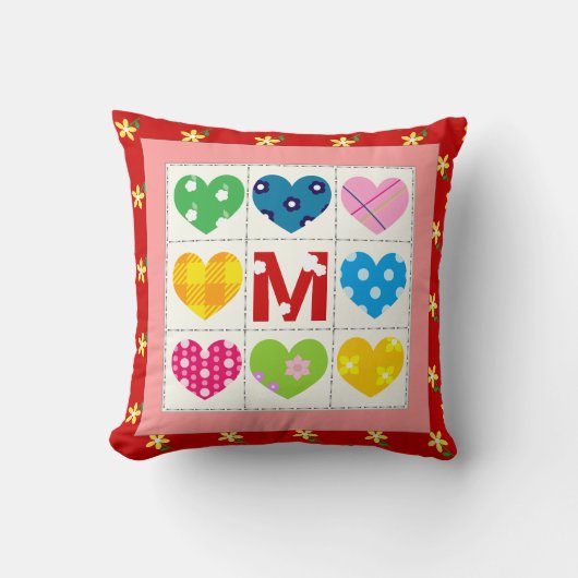 カラフルカスタム母クッションモノグラム枕🎁 クッション (正面)