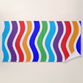 カラフルカスタム紙効果 ビーチタオル (正面)