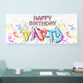 カラフルカスタム誕生日パーティー 横断幕 (トレードショー)
