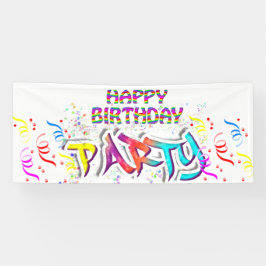 カラフルカスタム誕生日パーティー 横断幕