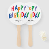 カラフルカスタム誕生日 ハンドファン (正面&裏面)