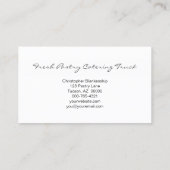 カラフルカスタムPastry Image Baker Photo 名刺 (裏面)