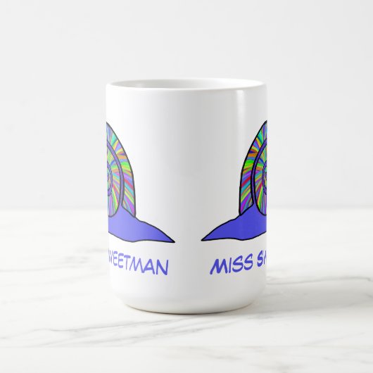 カラフルカタツムリ数々のの可愛い色の動物アートの名前 コーヒーマグカップ (中央)