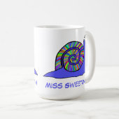 カラフルカタツムリ数々のの可愛い色の動物アートの名前 コーヒーマグカップ (正面右)