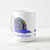 カラフルカタツムリ数々のの可愛い色の動物アートの名前 コーヒーマグカップ (正面左)