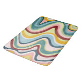 カラフルカッコいいとおもしろい波ストライプ数 バスマット (アングル)