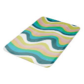 カラフルカッコいいとおもしろい波ストライプ数 バスマット (アングル)