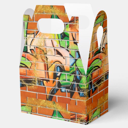 カラフルカッコいいグリッター付きアーバンフェイクグラフィティ フェイバーボックス (オープン)