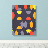 カラフルカッコいいトレンディーモダン円形美術 キャンバスプリント (インサイチュ (ウッドフロア))