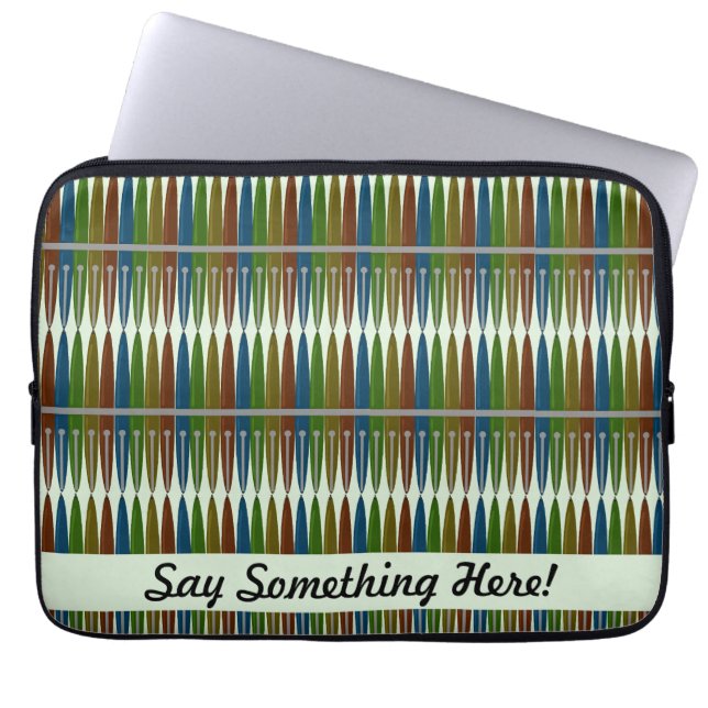 カラフルカッコいい書ズデザインアート ラップトップスリーブ (正面)