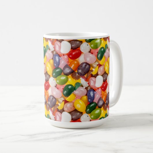カラフルカッコいい甘いイースタージェリービーンズキャンディ コーヒーマグカップ (正面右)