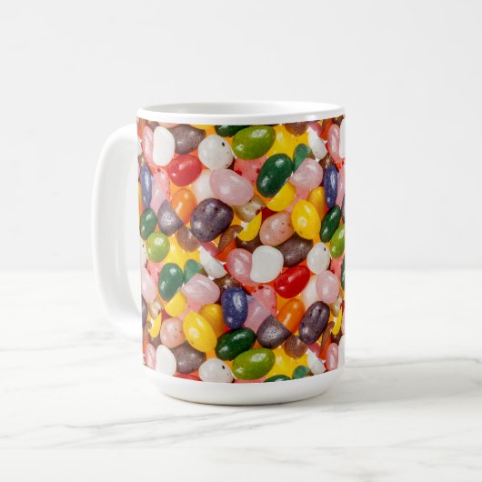 カラフルカッコいい甘いイースタージェリービーンズキャンディ コーヒーマグカップ (正面左)