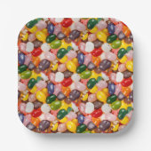 カラフルカッコいい甘いイースタージェリービーンズキャンディ ペーパープレート (正面)
