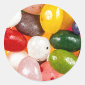 カラフルカッコいい甘いイースタージェリービーンズキャンディ ラウンドシール (正面)