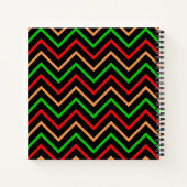 カラフルカッコいいChevron on Black Monogram ノートブック (裏面)