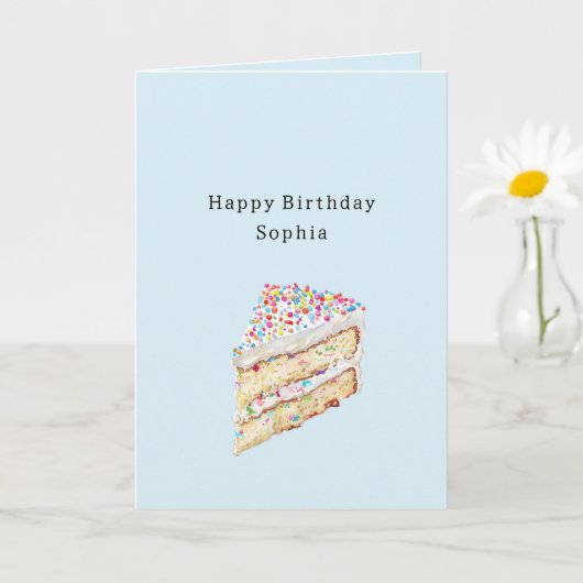 カラフルカップケーキ 誕生日 カード (小さな植物)