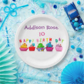 カラフルカップケーキ – 9インチプレート ペーパープレート (パーティー)