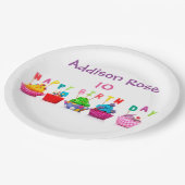 カラフルカップケーキ – 9インチプレート ペーパープレート (アングル)