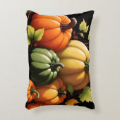 カラフルカボチャ黒の背景 アクセントクッション (正面(垂直))