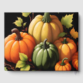 カラフルカボチャ黒の背景 ゲストブック (裏面)