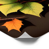 カラフルカボチャ黒の背景 ポスター (角)