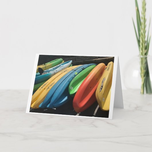「カラフルカヤック」フォトグリーティングカード カード (正面)