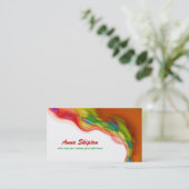 カラフルカラーユニークモダン抽象芸術トレンディーシック 名刺 (スタンド正面)