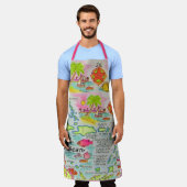 カラフルカリブの島 エプロン (着用した状態)