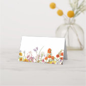 カラフルカントリーの野の花のウェディング プレイスカード (裏面)