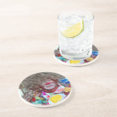 カラフルカーニバルピエロ抽象芸術印象主義 コースター (側面)