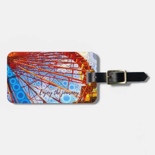 カラフルカーニバルフェリス楽しむホイールザジャーニー ラゲッジタグ (正面横)