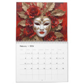 カラフルカーニバルマスク カレンダー (2月 2026)