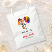 カラフルカーニバル回路ピエロ第1誕生日 フェイバーバッグ (クリップ留めされた状態)