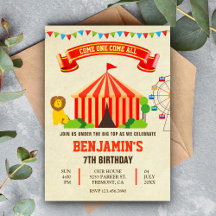 カラフルカーニバル回路子供の誕生日招待状