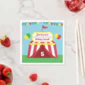 カラフルカーニバル子供の誕生日パーティー供給 スタンダードカクテルナプキン (インサイチュ)