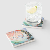 カラフルカーニバル観覧車ス楽しむクリプト引用文 ストーンコースター (横)