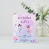 カラフルカーニバル:誕生日に参加よくはしゃぐ インビテーションポストカード (スタンド正面)