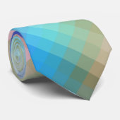 カラフルガラスのモザイク市松模様にタイ ネクタイ (ロール)