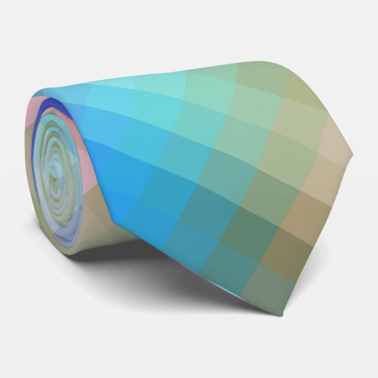 カラフルガラスのモザイク市松模様にタイ ネクタイ (ロール)