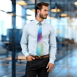 カラフルガラスのモザイク市松模様にタイ ネクタイ