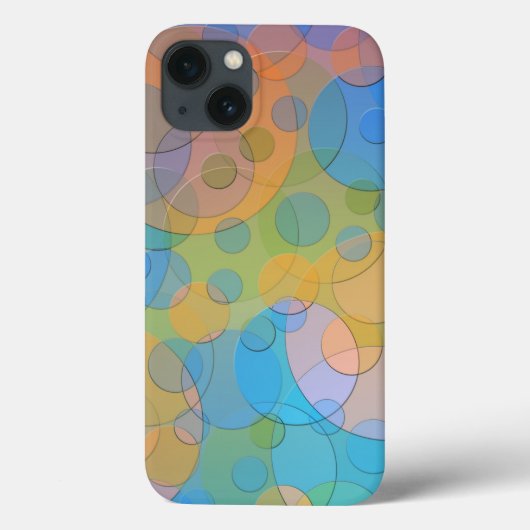 カラフルガラスの円形 モダン抽象アート Case-Mate iPhoneケース (裏面)