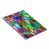 カラフルガラスパターン3Dテクスチャ ノートブック (右側)